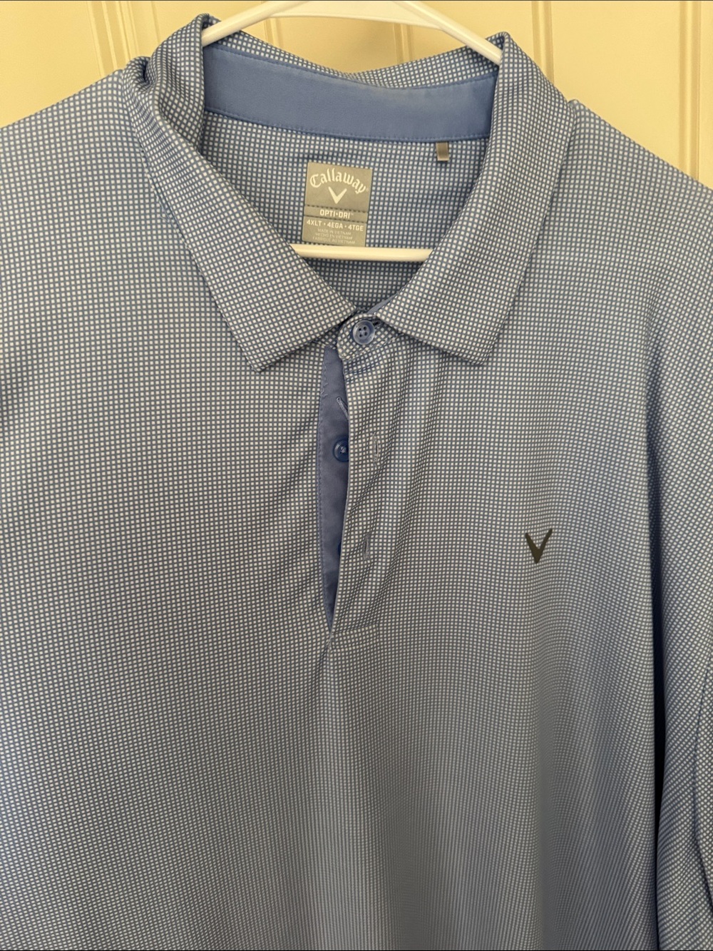 Callaway Blue Mini-Check Performance Golf Polo